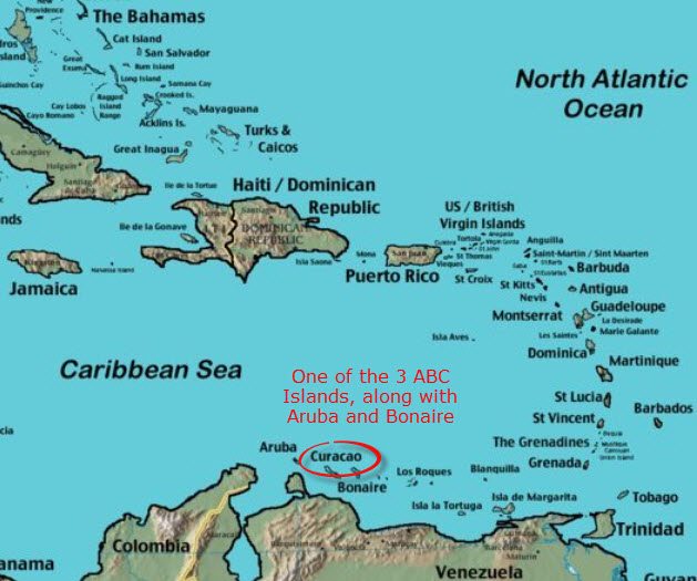 Map Of Curacao And Aruba 