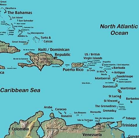 map of eastern caribbean islands Map Of Caribbean Maps To Plan Your Trip Including Eastern Western map of eastern caribbean islands