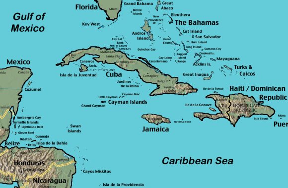 Map Of Mexico And Caribbean Islands Map of Caribbean: Maps to Plan Your Trip, Including Eastern & Western