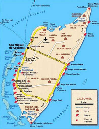 Cozumel Map - Plan That Vacation